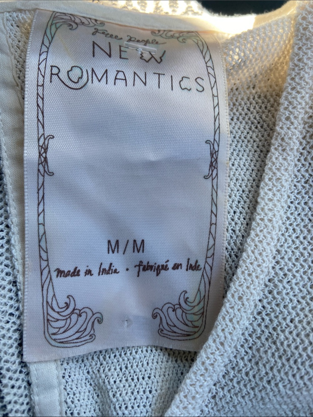 Free People New Romantics Light Cream Knit Top